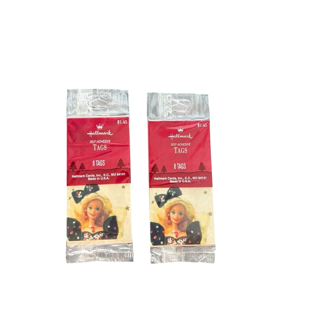 Vintage 1995 Hallmark Barbie Self Adhesive Gift Tags Lot of 2 Sealed